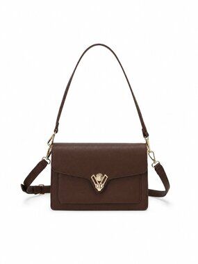 Valentino Orlandi Brown Pebbled Flap Shoulder Bag VOSB-005P NWT